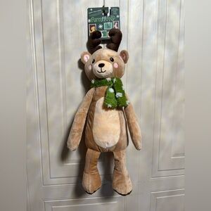 Giftable Reindeer/Bear Plush Toy Cute Holiday Soft Stuffed  18” Clinker & Squeak